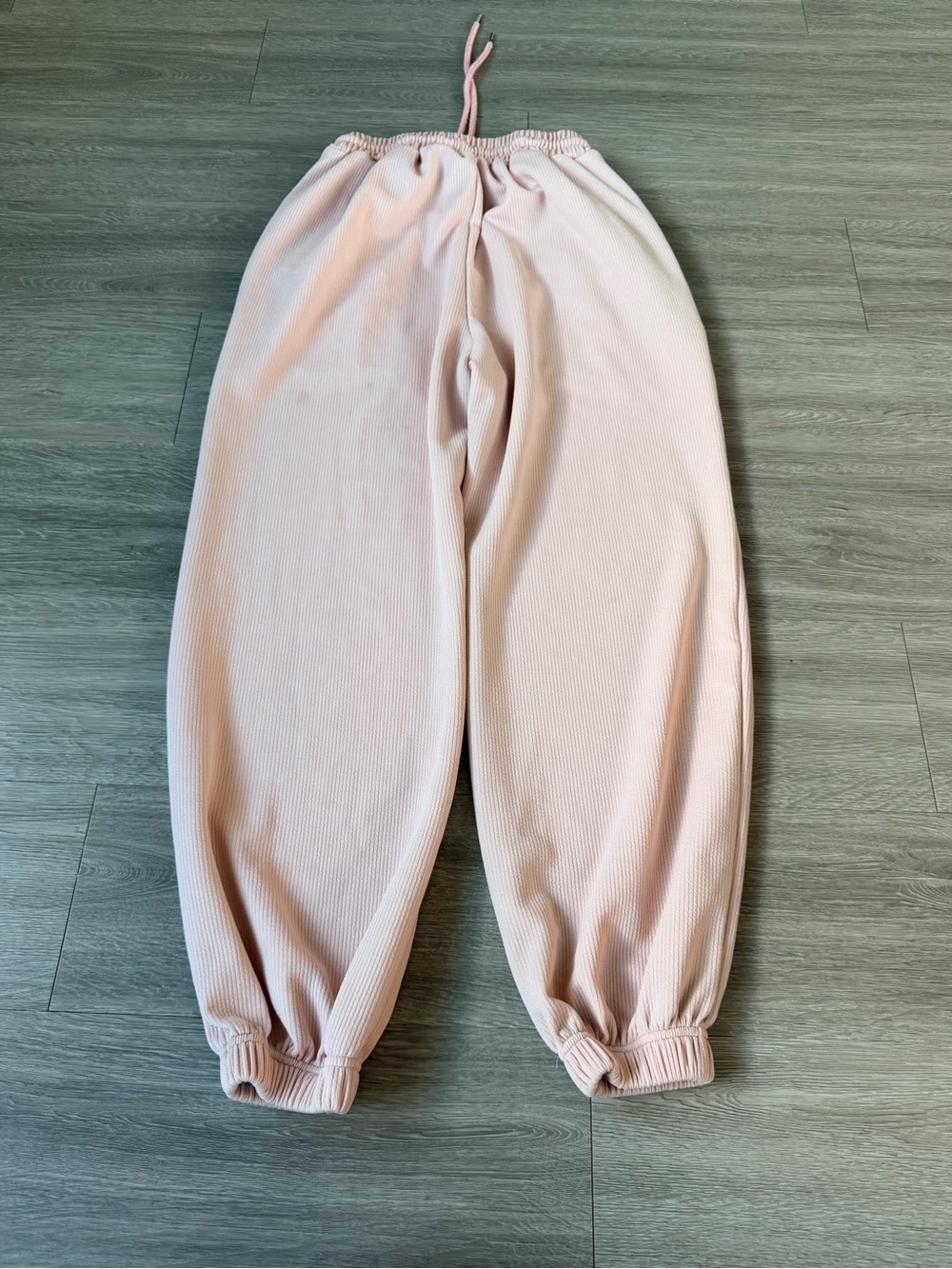 Women’s Cozy Pink Ribbed Jogger Pants